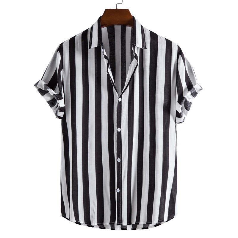Striped short-sleeved shirt