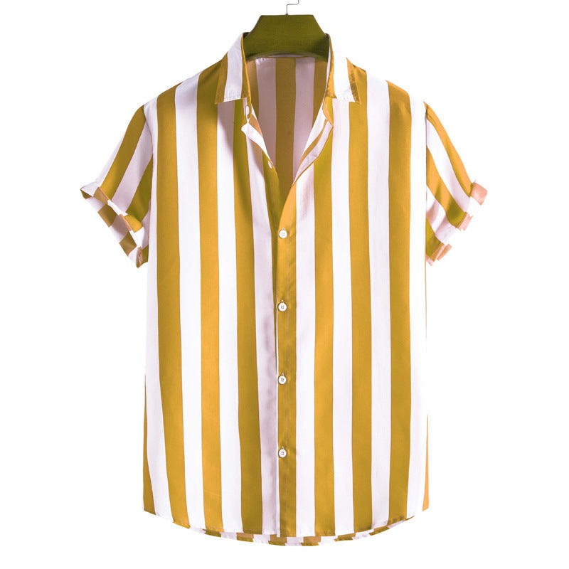 Striped short-sleeved shirt
