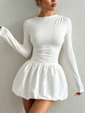 Long-sleeved flowing dress