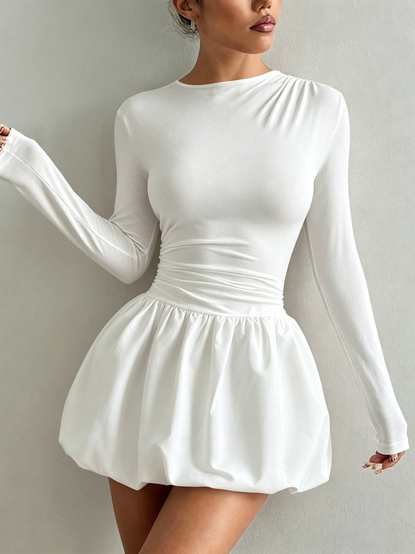 Long-sleeved flowing dress
