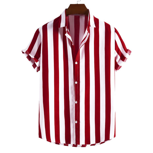 Striped short-sleeved shirt